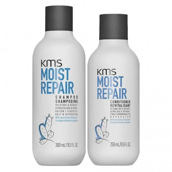 KMS Moist Repair Shampoo+Conditioner 300+250ml – kit per capelli danneggiati secchi