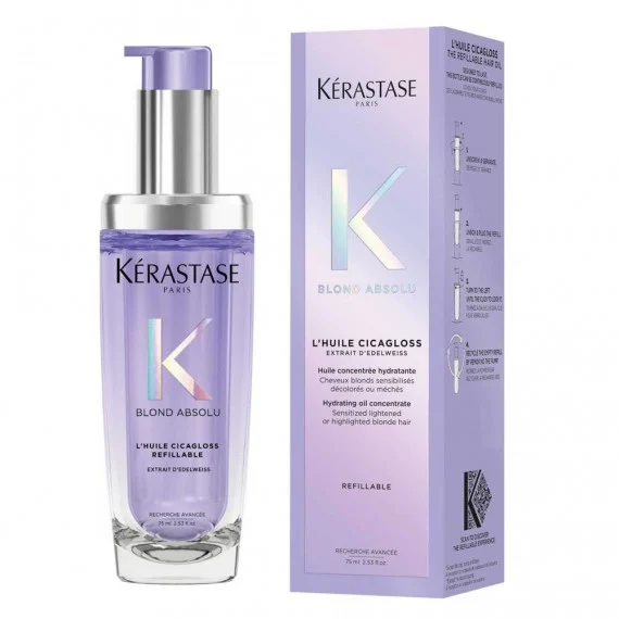 Kerastase Blond Absolu L'Huile Cicagloss Refillable (ricaricabile) 75ml - spray olio concentrato illuminante biondi decolorati