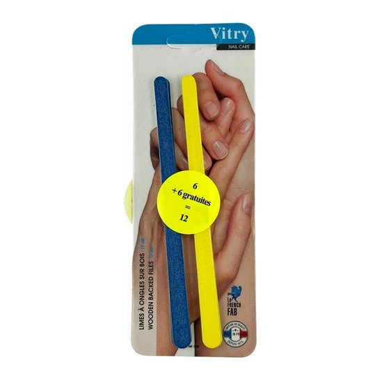 Vitry tigli manicure legno 17cm colore blu 6 pezzi