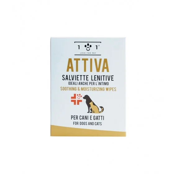 Linea 101 Love for Pet Salviette Lenitive Idratanti Cani e gatti Pz 22 - salviettine detergenti cani e gatti