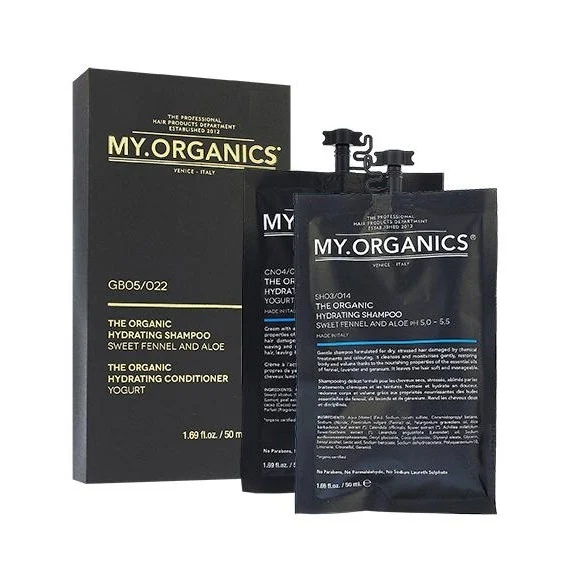 MY.ORGANICS Gift Box Hydrating 2x50ml TRAVEL - kit shampoo+conditioner idratante capelli secchi