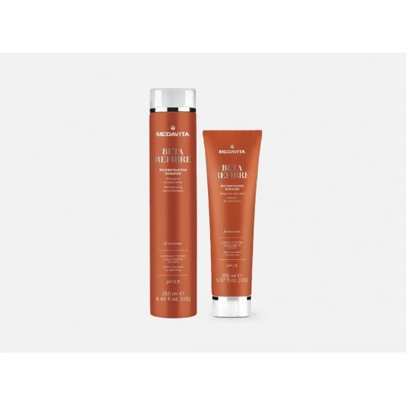 Medavita Beta-Refibre Shampoo+Maschera 250+150ml - kit per capelli danneggiati