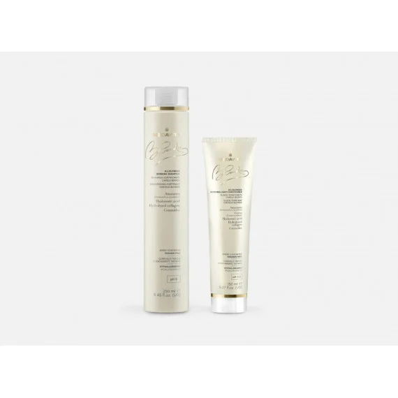 Medavita Blondie All Blondes Shampoo+Balsamo 250+150ml - kit per tutti i capelli biondi fini/sottili