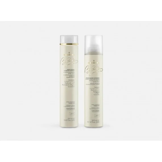 Medavita Blondie Sunset Blonde Shampoo+Mousse 250+300ml - kit capelli biondo caldo sottili/fini