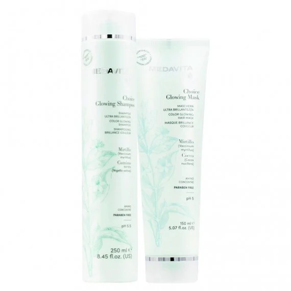 Medavita Choice Glowing Shampoo + Mask 250+150ml - kit super-brillattezza tutti tipi di capelli