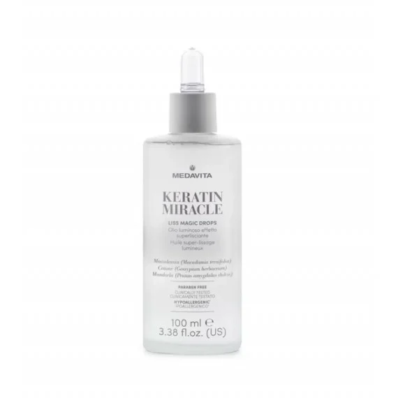 Medavita Keratin Miracle Liss Magic Drops 100ml - olio illuminante effetto superlisciante capelli crespi