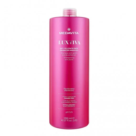 Medavita Luxviva Anti Yellow Blonde Enhancer Shampoo 1250ml - shampoo anti-giallo capelli biondi grigi bianchi