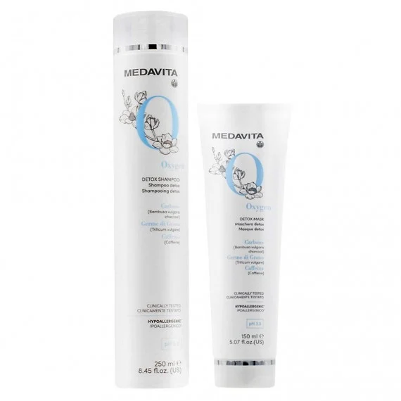 Medavita Oxygen Detox Shampoo+Mask 250+150ml - kit detossinante cute e capelli stressati
