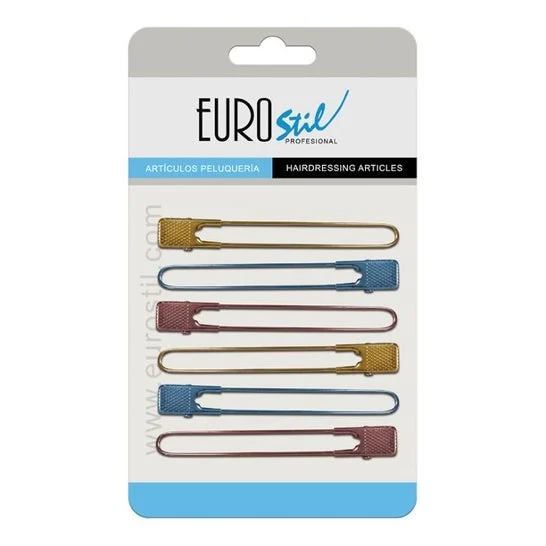Eurostil 6 Colori clip in Metallo Set