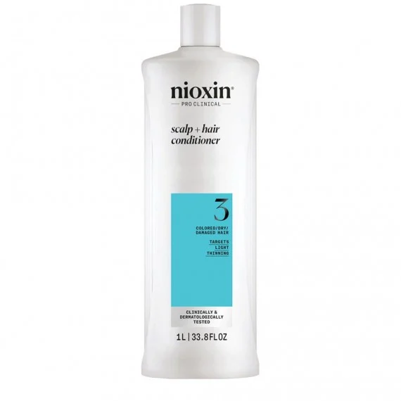 Nioxin System 3 Scalp + Hair Conditioner Light Thinnig 1000ml - balsamo fortificante colorati con lieve assottigliamento