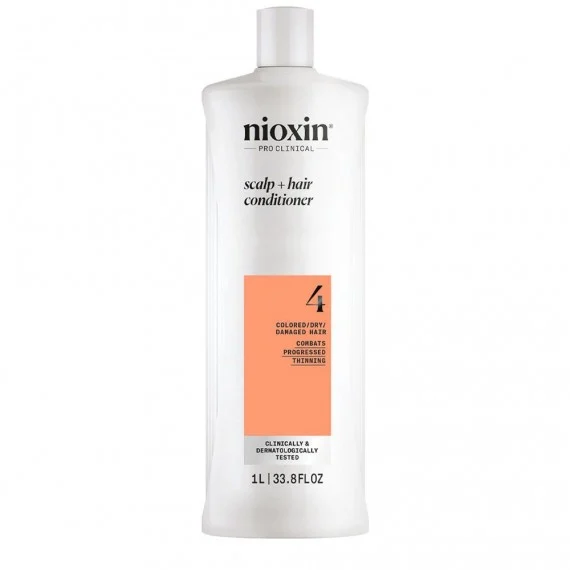 Nioxin System 4 Scalp + Hair Conditioner Progessed Thinning 1000ml - balsamo fortificante colorati grave assottigliamento