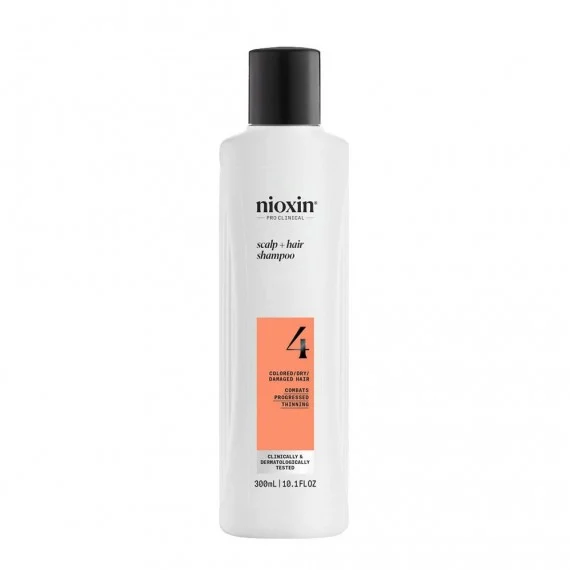 Nioxin System 4 Scalp + Hair Shampoo Progessed Thinning 300ml - shampoo fortificante capelli colorati assottigliamento grave