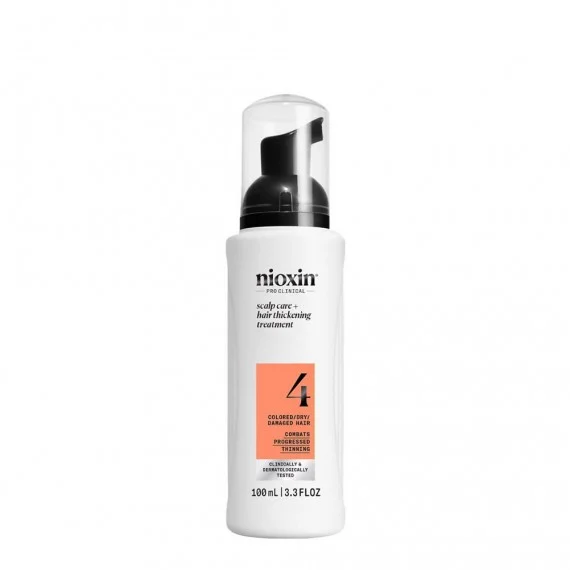 Nioxin System 4 Scalp + Hair Treatment Thickening 100ml - siero/trattamento senza risciacquo capelli colorati diradati grave