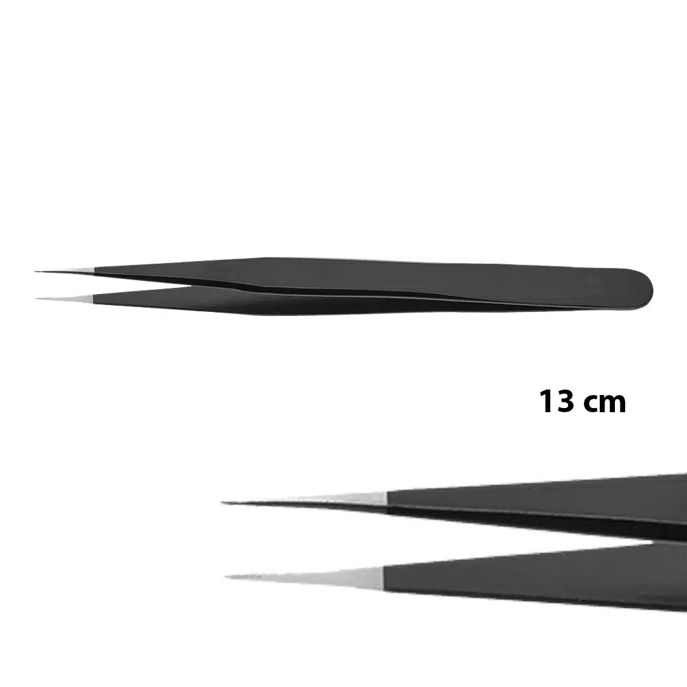PINZA CIGLIA A SPILLO NERA PINZETTA ANTISCIVOLO NERA 13 CM