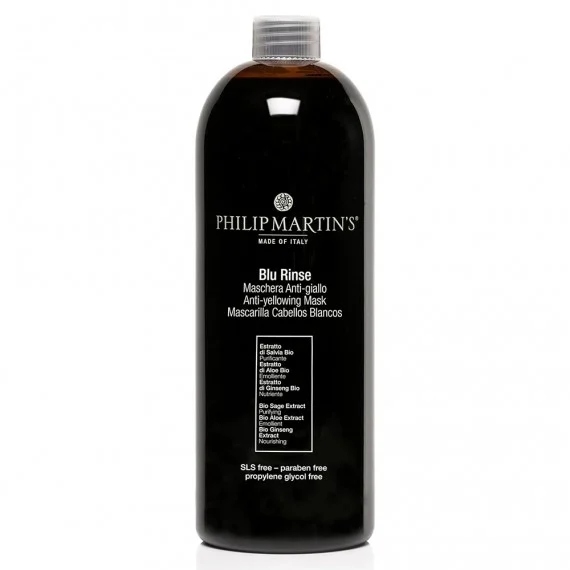 Philip Martin's Blu Rinse Anti Giallo 1000ml - maschera idratante anti-giallo capelli biondi decolorati bianchi