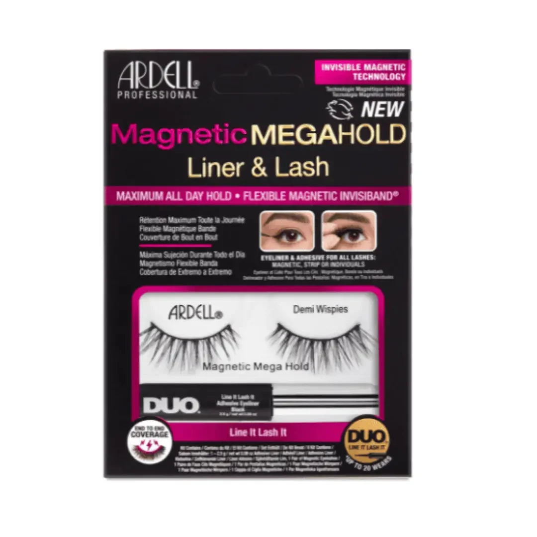 ARDELL MAGNETIC MEGAHOLD LASH & LIQUID LINER DEMI WISPIES