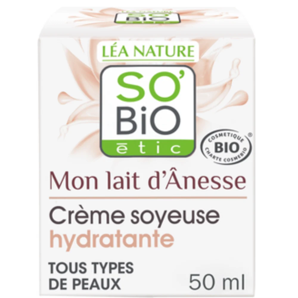 LÉa nature so bio étic Mon Lait d'Anesse - Crema Idratante Setosa al Latte d'Asina, 50 ml