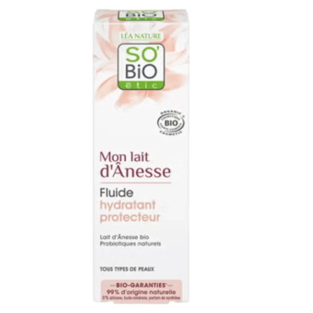LÉa nature so bio étic Mon Lait d'Anesse - Fluido Protettivo Giorno al Latte d'Asina, 50 ml