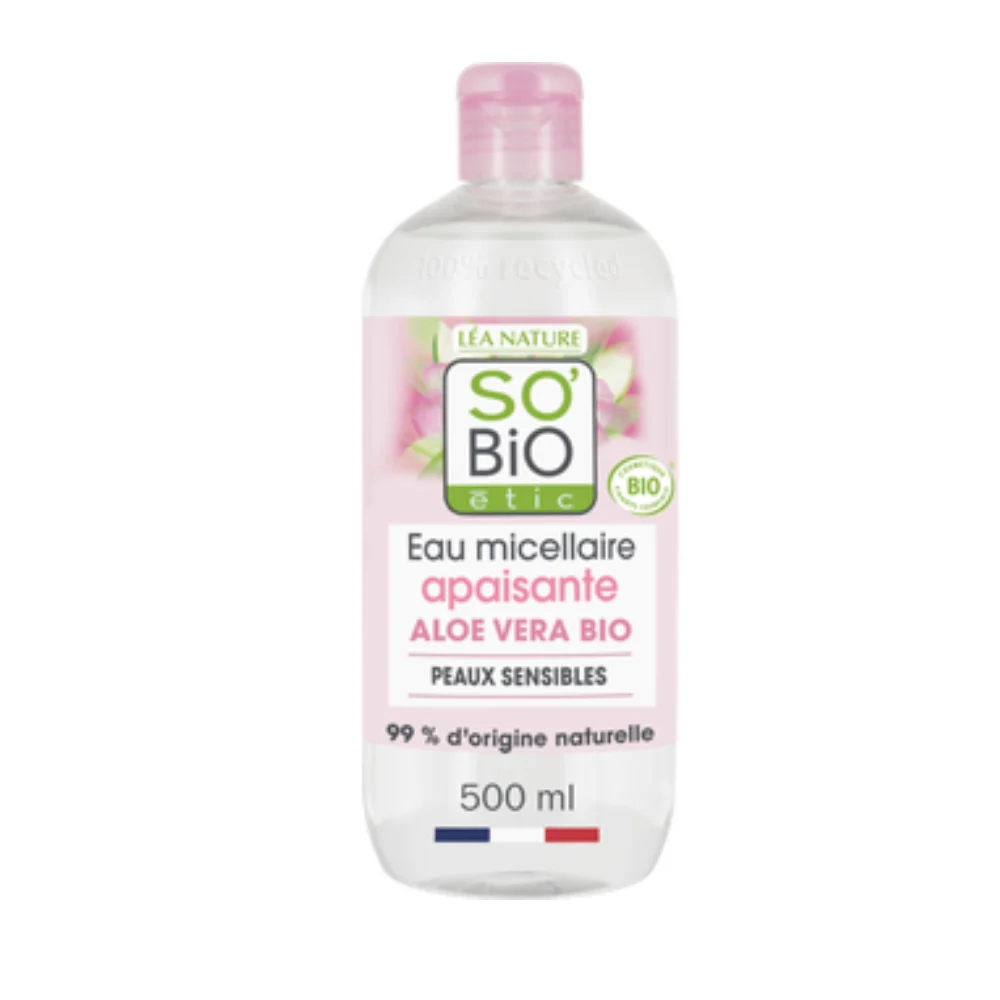 LÉa nature so bio étic Acqua Micellare Lenitiva all'Aloe Vera e alla Rosa, 500 ml