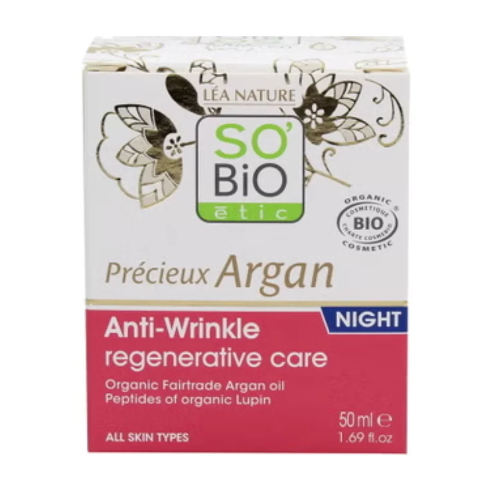 LÉa nature so bio étic Précieux Argan - Crema Notte Rigenerante Antirughe, 50 ml