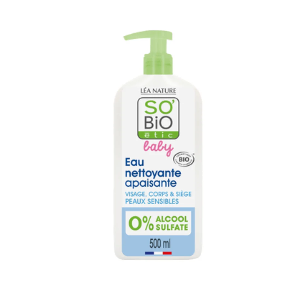 LÉa nature so bio étic Baby - Acqua Micellare Detergente Viso e Corpo, 500 ml