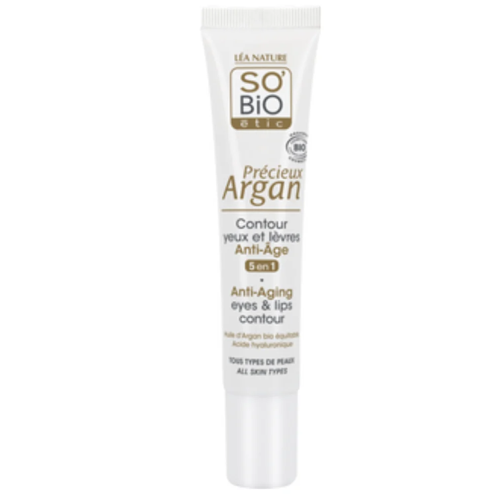 LÉa nature so bio étic Précieux Argan - Crema Anti Age Contorno Occhi & Labbra, 15 ml