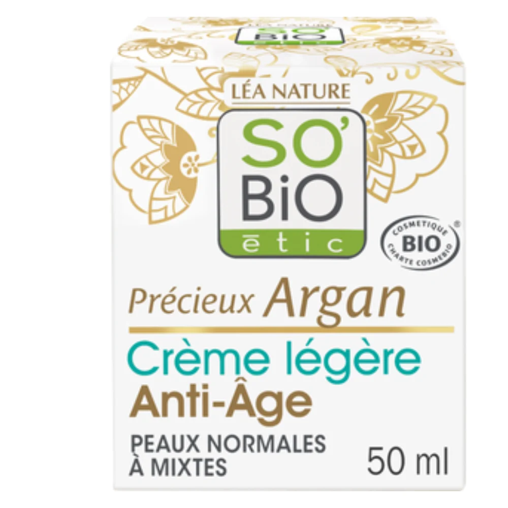 LÉa nature so bio étic Précieux Argan Crema Leggera Viso Anti Age, 50 ml