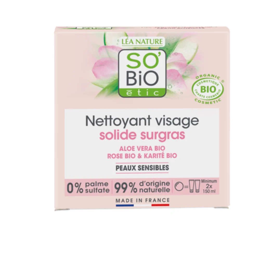 LÉa nature so bio étic Detergente Viso Solido all'Aloe Vera, 70 g