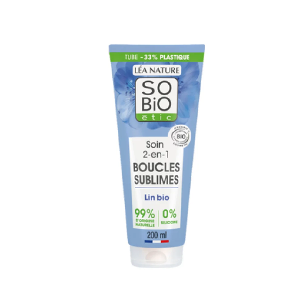 LÉa nature so bio étic Trattamento 2 in 1 per Capelli Ricci ai Semi di Lino Bio e Vitamina F, 200 ml