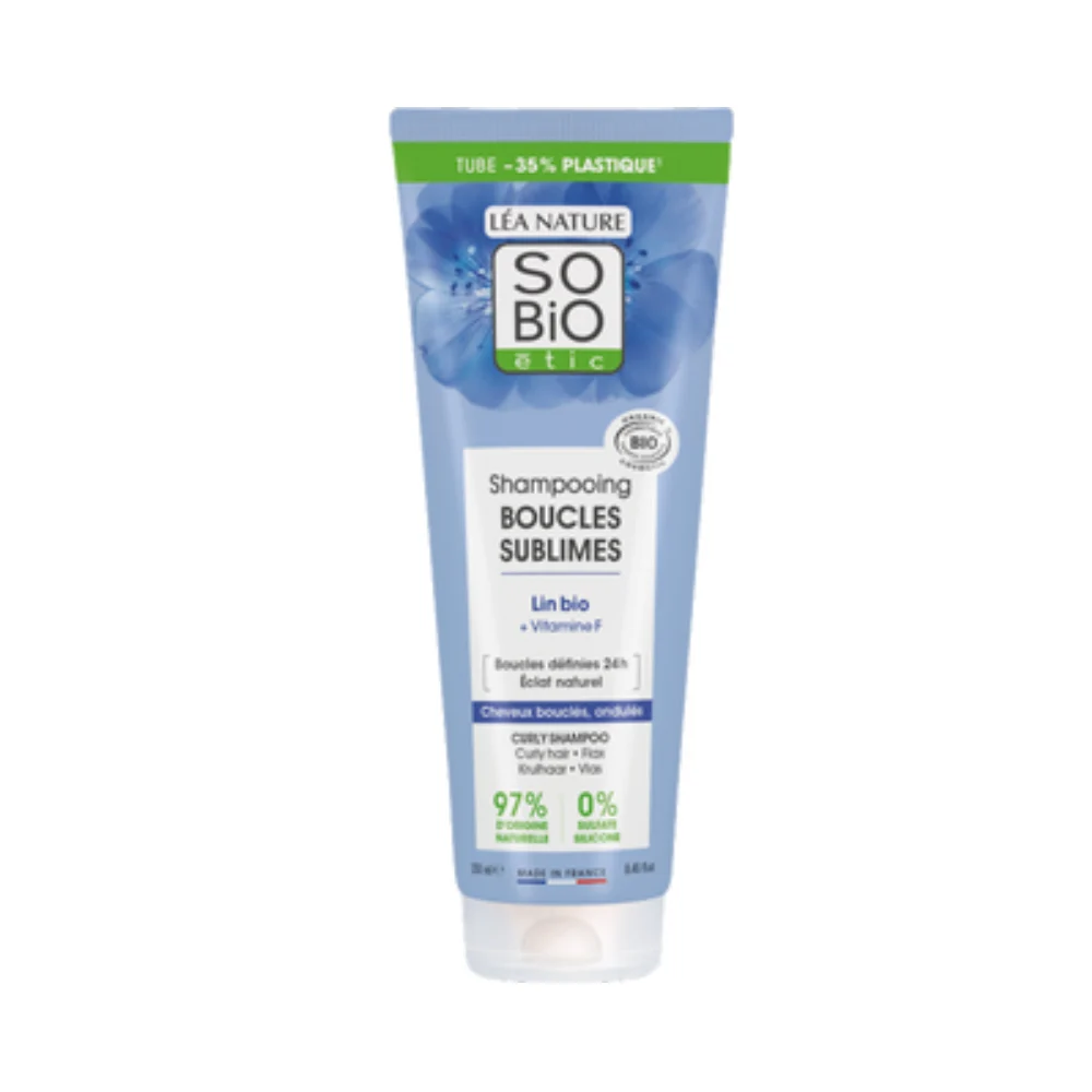 LÉa nature so bio étic Shampoo per Capelli Ricci ai Semi di Lino Bio e Vitamina F, 250 ml