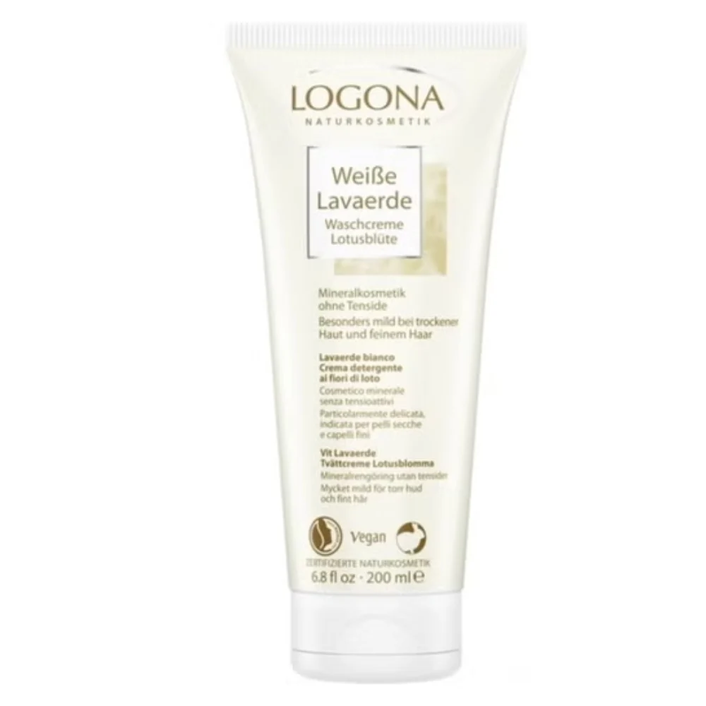 Logona Crema Detergente Argilla Bianca & Fiori Di Loto, 200 Ml