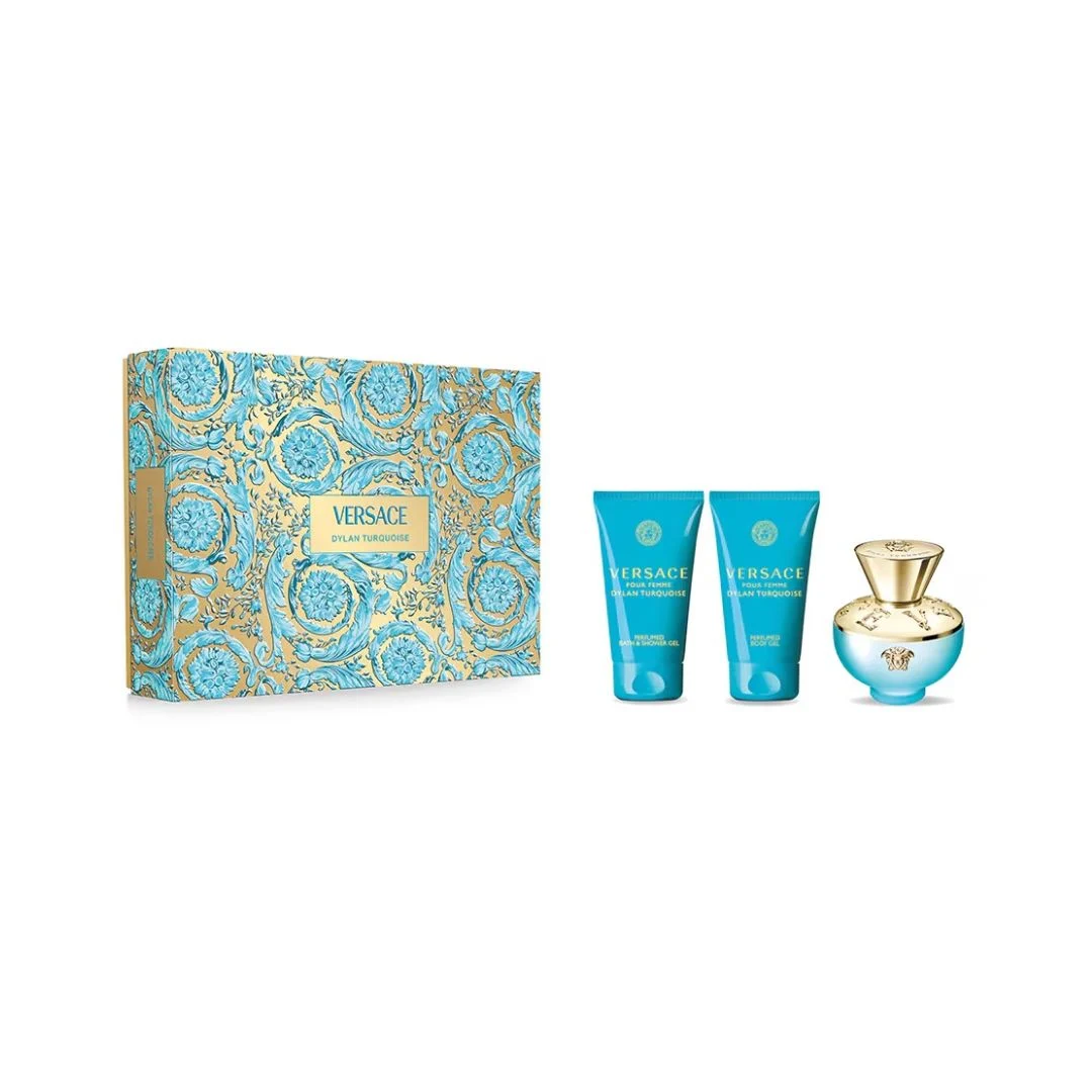 CONF. VERSACE DYLAN TURQUOISE EDT 50ML + BL 50ML + SG 50ML