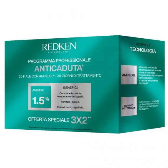 Redken Aminexil Programma Anticaduta Temporanea 30x6ml - trattamento fiale anticaduta temporanea
