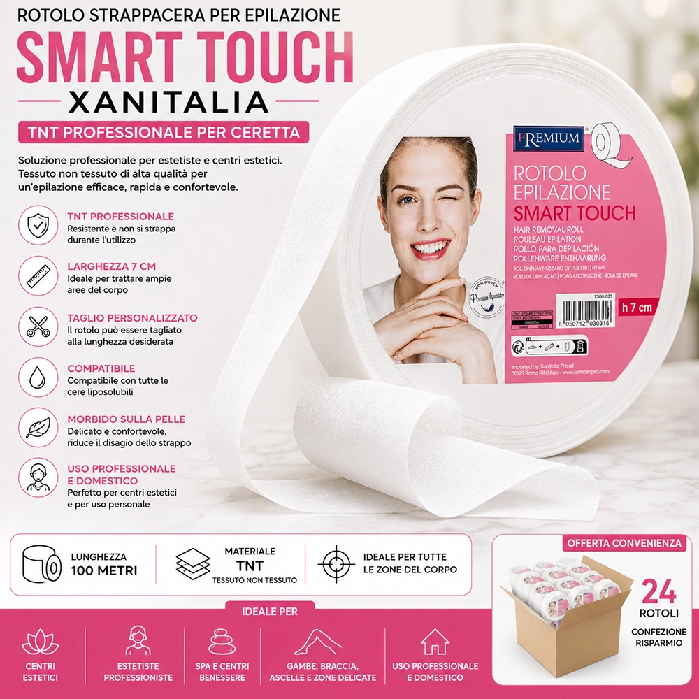 Rotolo Strappacera per Epilazione Smart Touch Xanitalia 100 Metri – TNT Professionale per Ceretta