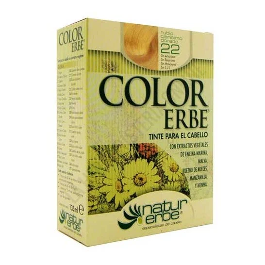 Color Erbe Tintura Vegetale Senza Ammoniaca 22 Dorato Chiaro 135ml