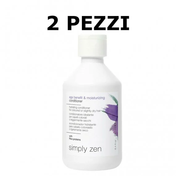 Simply Zen Age Benefit & Moisturizing Conditioner 250ml 2 PEZZI- balsamo idratante protettivo capelli colorati o leggermente sec