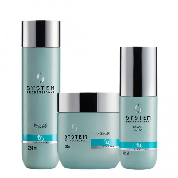 System Professional Balance Shampoo+Mask B3+Lotion B5 250+200+125ml - kit lenitivo cuoio capelluto