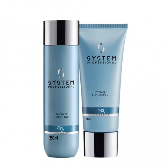 System Professional Hydrate Shampoo H1+Hydrate Conditioner H2 250+200ml - kit idratante capelli