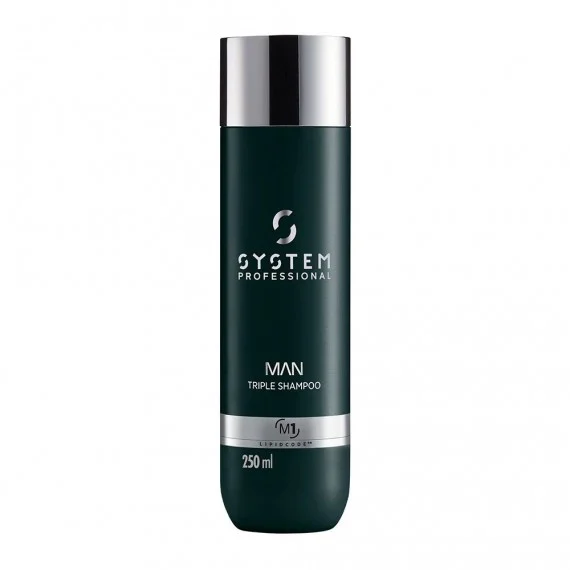 System Professional Man Triple Shampoo M1 250ml - shampoo/doccia uomo capelli corpo e barba