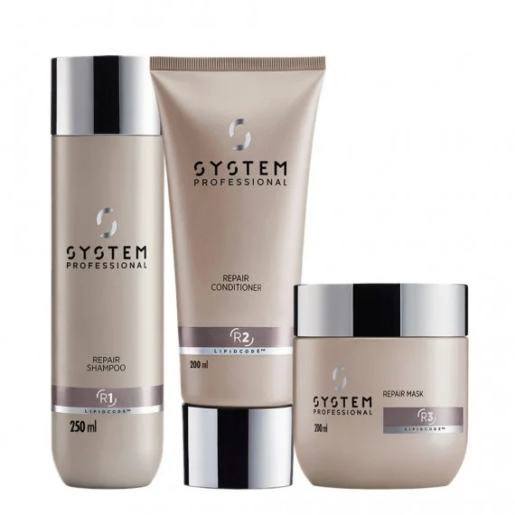 System Professional Repair Shampoo R1+Conditioner R2+Mask R3 250+200+200ml - kit ristrutturante capelli