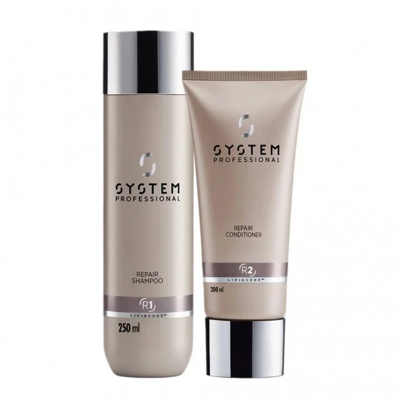 System Professional Repair Shampoo R1+Repair Conditioner R2 250+200ml - kit ristrutturante capelli danneggiati
