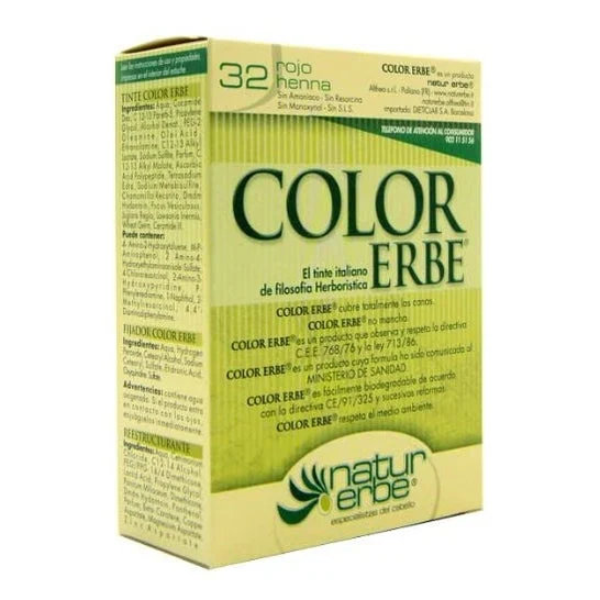 Color Erbe Tintura Vegetale Senza Ammoniaca 32 Henné Rosso 135ml