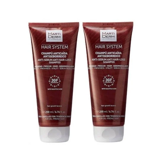 Martiderm Hair System Champú Anticaída Antiseborreico 2x200ml