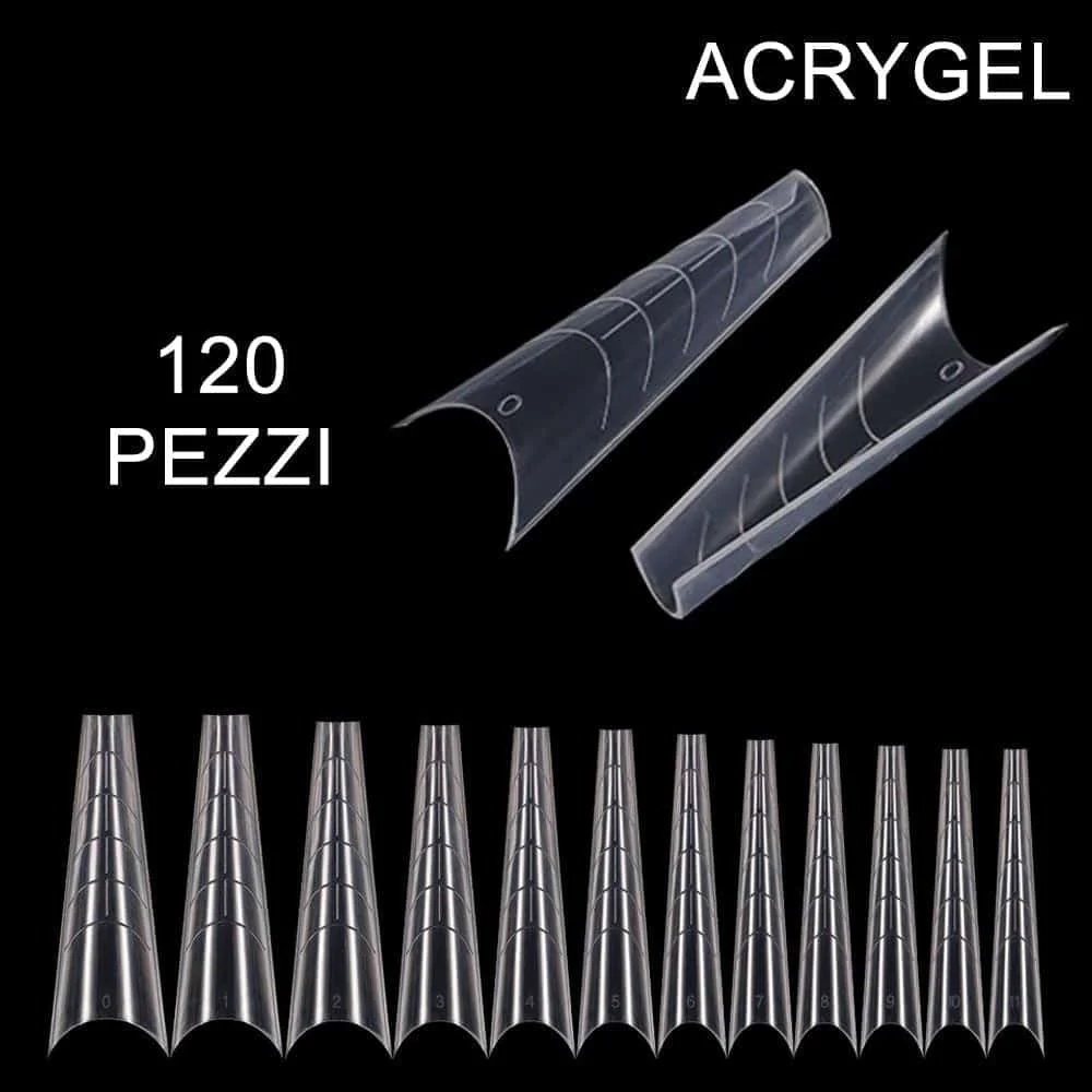 120 PUNTE PER ACRYGEL – PUNTA STRETTA FORMA A C