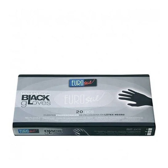 Eurostil Guantes Latex Negro TM 20uds