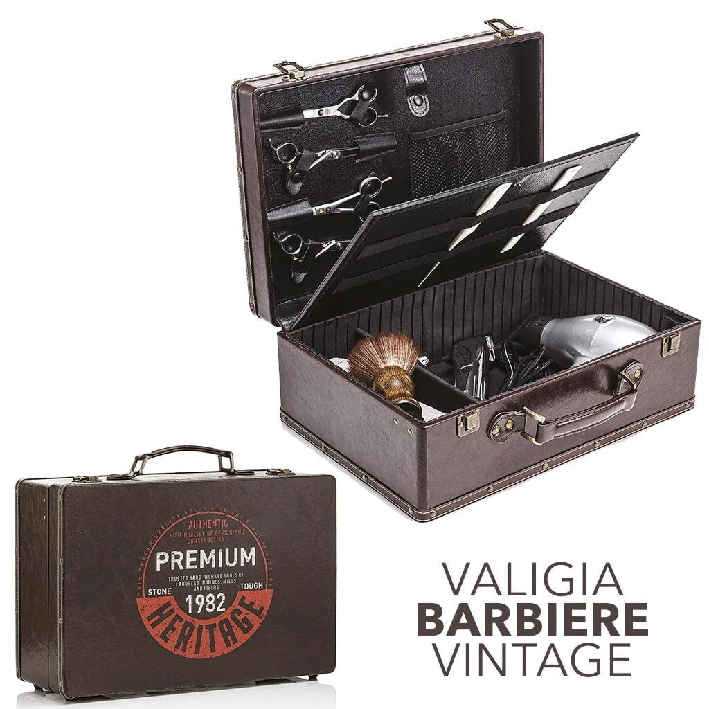 Valigia per attrezzatura da barbiere tagliacapelli pettini forbici pennelli