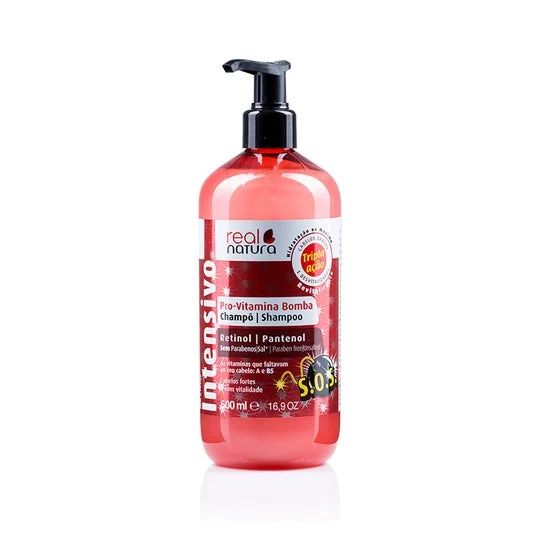 Real Natura Shampoo Non Salato Pro-Vitamina Pompa 500ml