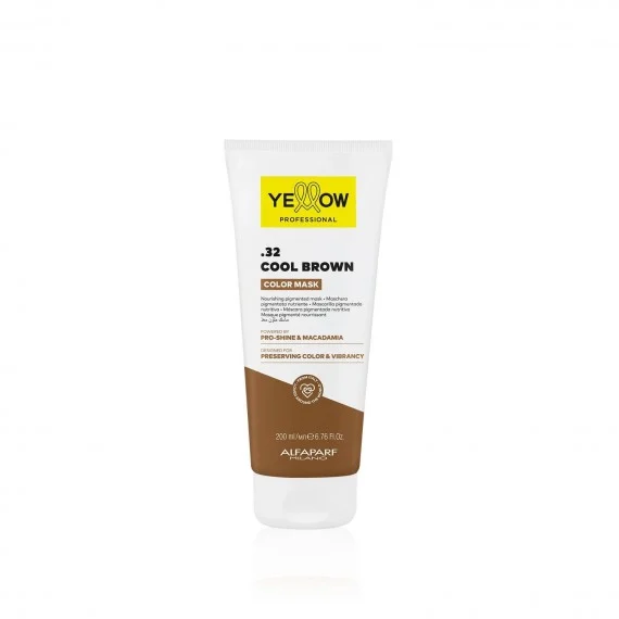 Yellow Professional Color Mask .32 Cool Brown 200ml - maschera pigmentata nutriente marrone freddo