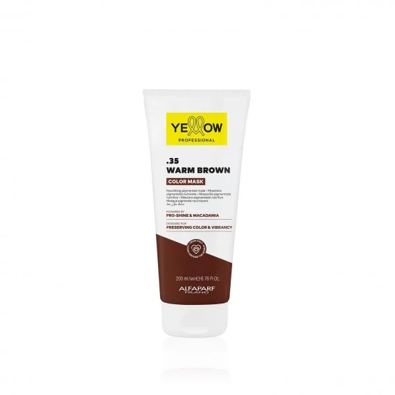 Yellow Professional Color Mask .35 Warm Brown 200ml - maschera pigmentata nutriente marrone caldo
