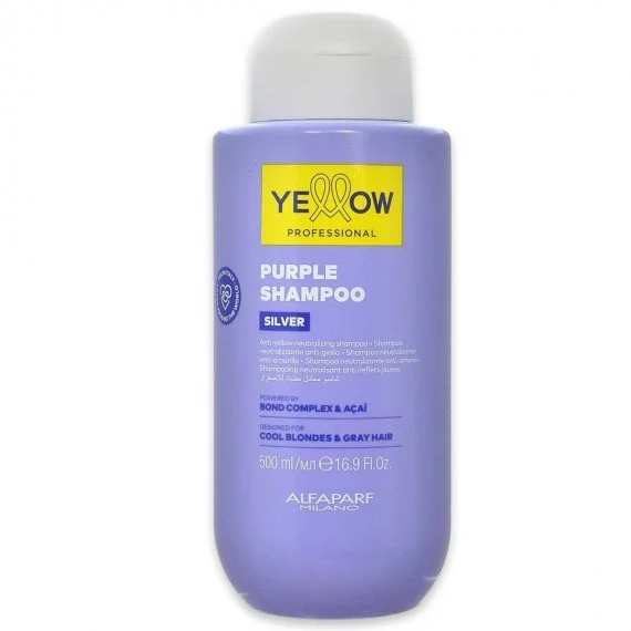 Yellow Professional Silver Purple Shampoo 500ml - shampoo antigiallo capelli biondo freddo bianchi o grigi